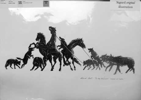 'Horses vs wolves'
From 'the Dog Hunters'
$NZ50 (approx $US33, £26, €28)